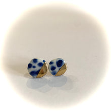 Luster Stud- Dark Blue Dalmatian Design Circle