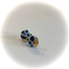 Luster Stud- Dark Blue Dalmatian Design Circle