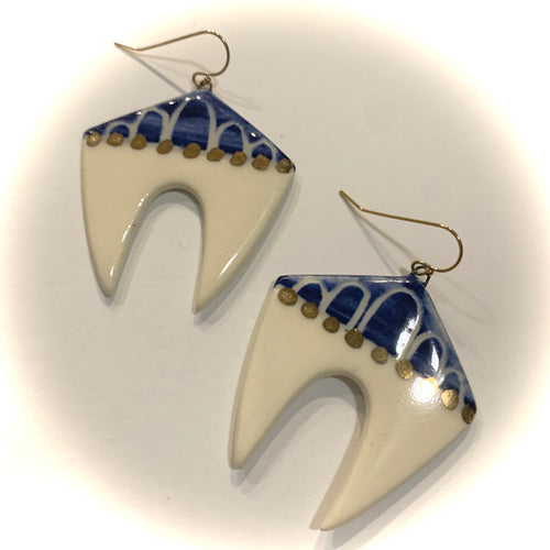 Luster Dangle Earrings 1- Dark Blue Design