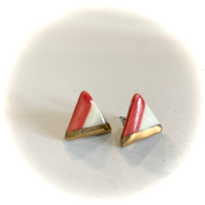 Luster Stud- Red Design Triangle 1