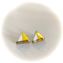 Luster Stud- Yellow Half Triangle Design 1