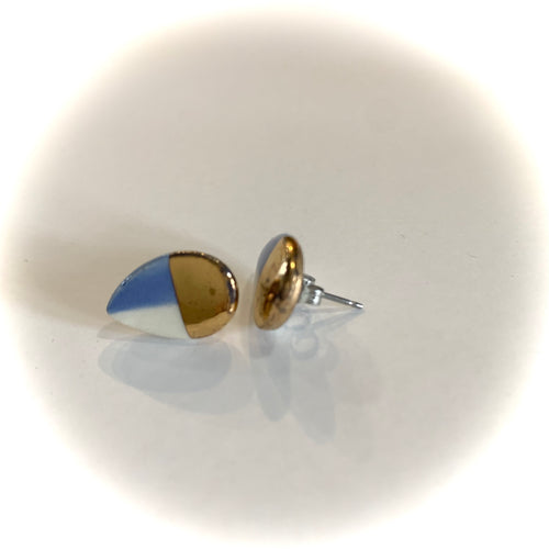 Luster Stud- Light Blue Design Teardrop 1