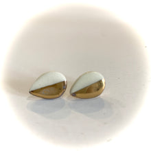 Luster Stud- White Half Teardrop