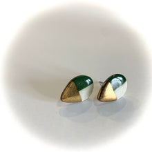 Luster Stud- Green Design Teardrop 2