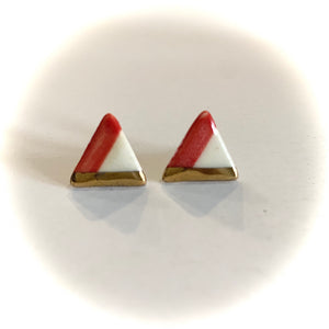 Luster Stud- Red Design Triangle 1