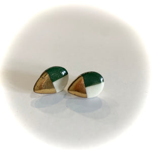 Luster Stud- Green Design Teardrop 2