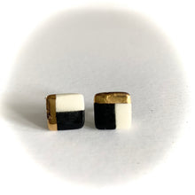 Luster Stud- Black Design Square 1