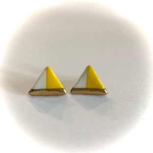 Luster Stud- Yellow Half Triangle Design 1