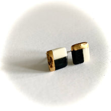 Luster Stud- Black Design Square 1